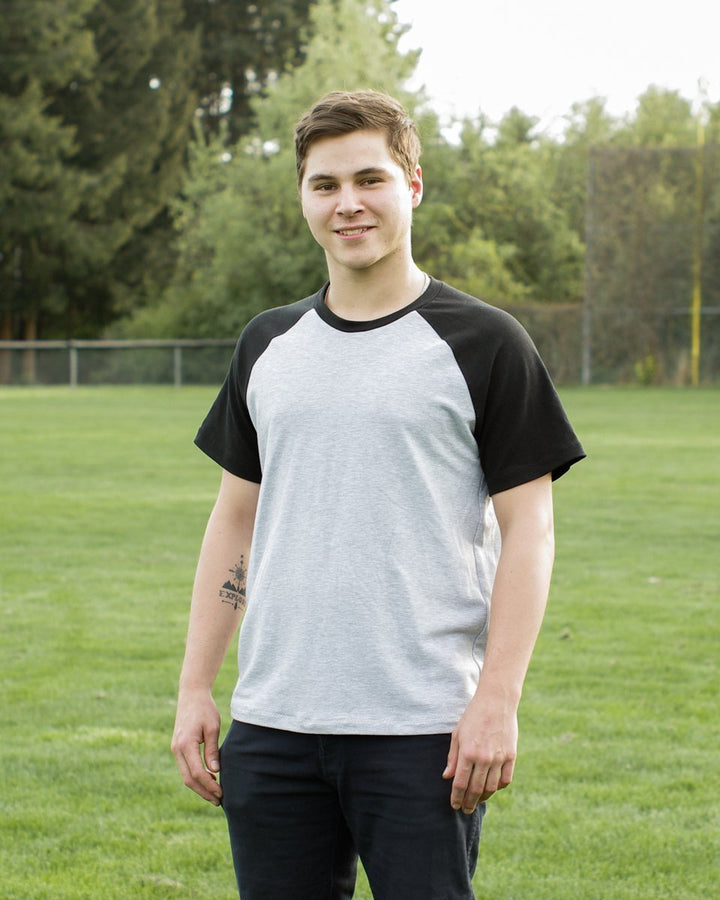 Thread Theory Sayward Raglan sewing pattern casual t-shirt with curved raglan seams and slim sleeves