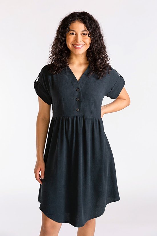 Chalk & Notch Fringe Dress & Blouse sewing pattern with button-up and pull-over options and interchangeable sleeves