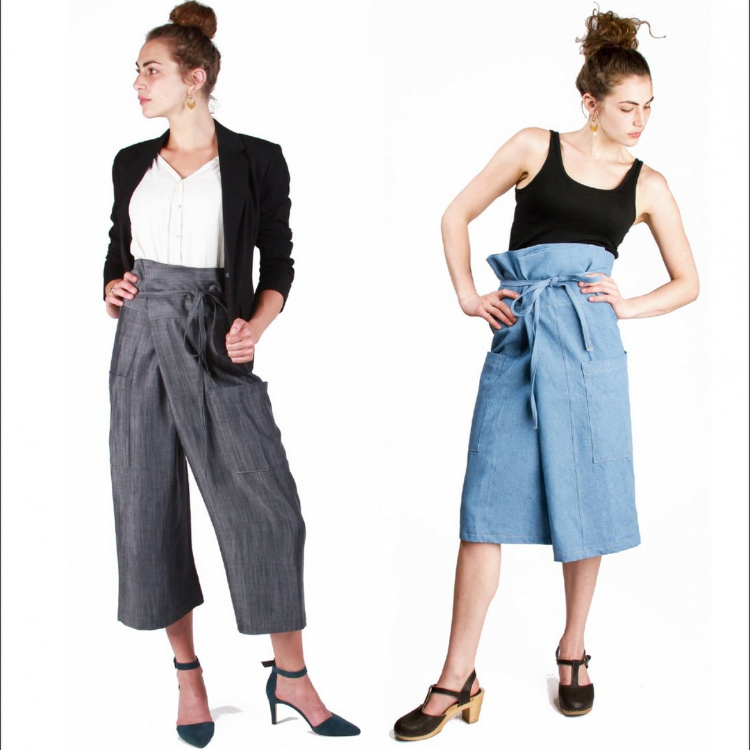 Sew House Seven Nehalem Pant & Skirt Pattern – wrap-front pants and adjustable waist skirt sewing pattern