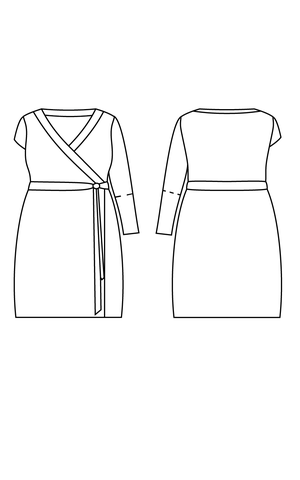 Cashmerette Appleton Dress sewing pattern – wrap dress with crossover front, deep V-neck, built-in waist tie, and gape-free neckband.