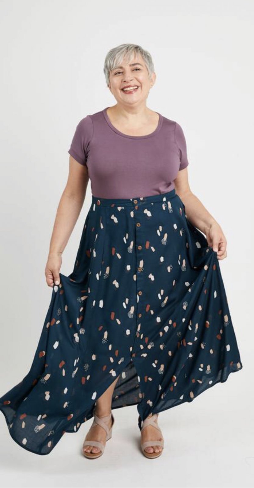 Cashmerette Holyoke Maxi Dress & Skirt Pattern – elastic waist maxi dress and full-length skirt sewing pattern
