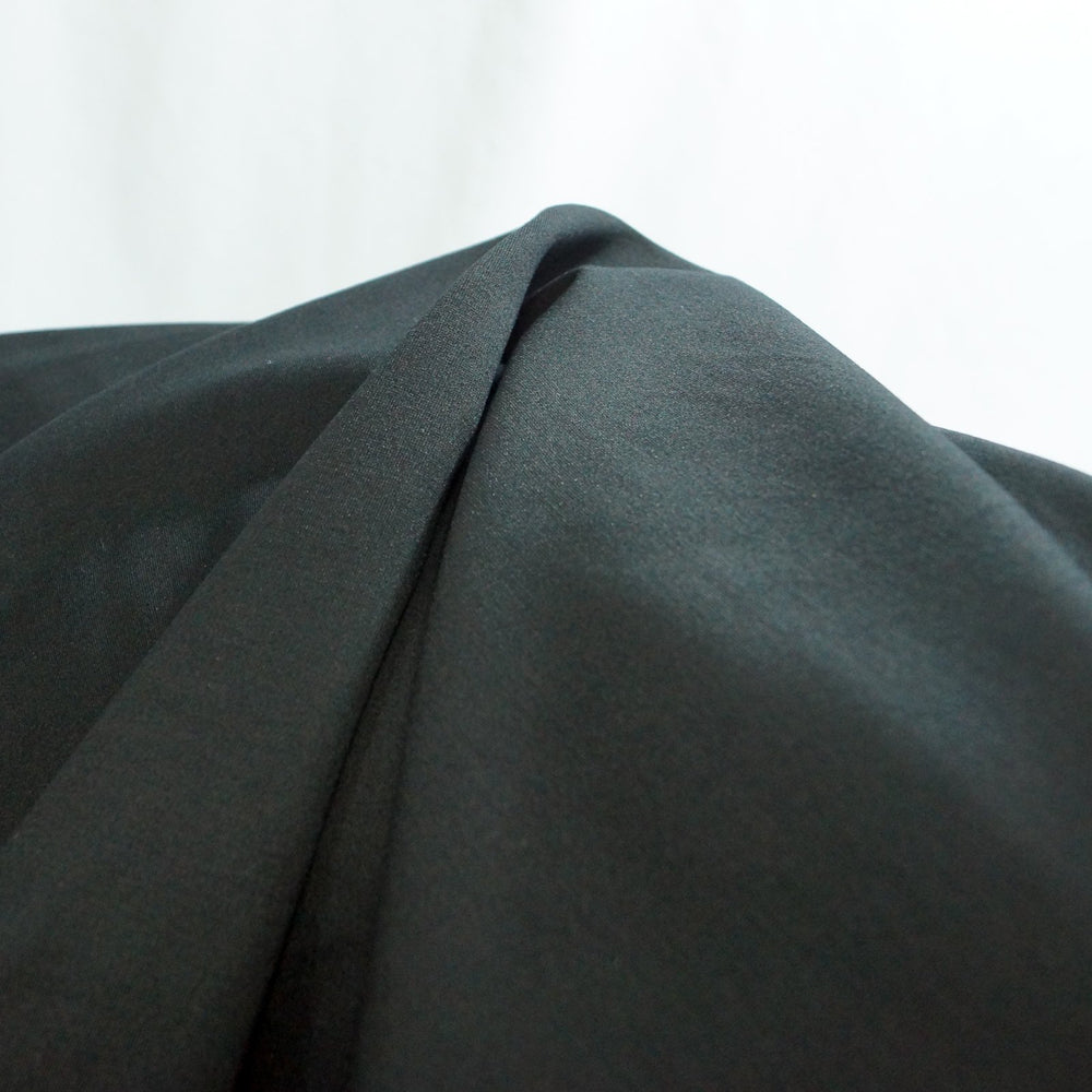 Black Ponte Knit Fabric - Rayon Nylon Spandex Blend - Professional Stretchy Material for Tailored Blazers & Dresses