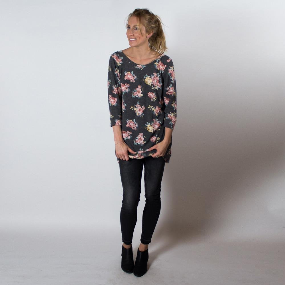 Cali Faye Collection Primrose Pullover Pattern – relaxed fit sewing pattern with optional V-neck back design