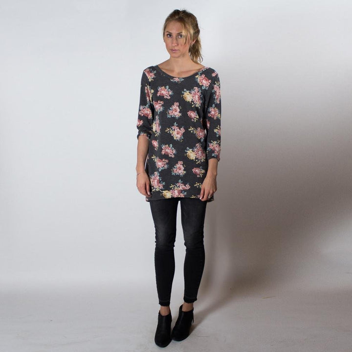 Cali Faye Collection Primrose Pullover Pattern – relaxed fit sewing pattern with optional V-neck back design
