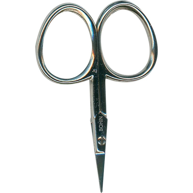 Bohin 2-1/4 inch silver embroidery scissors with large handle grip