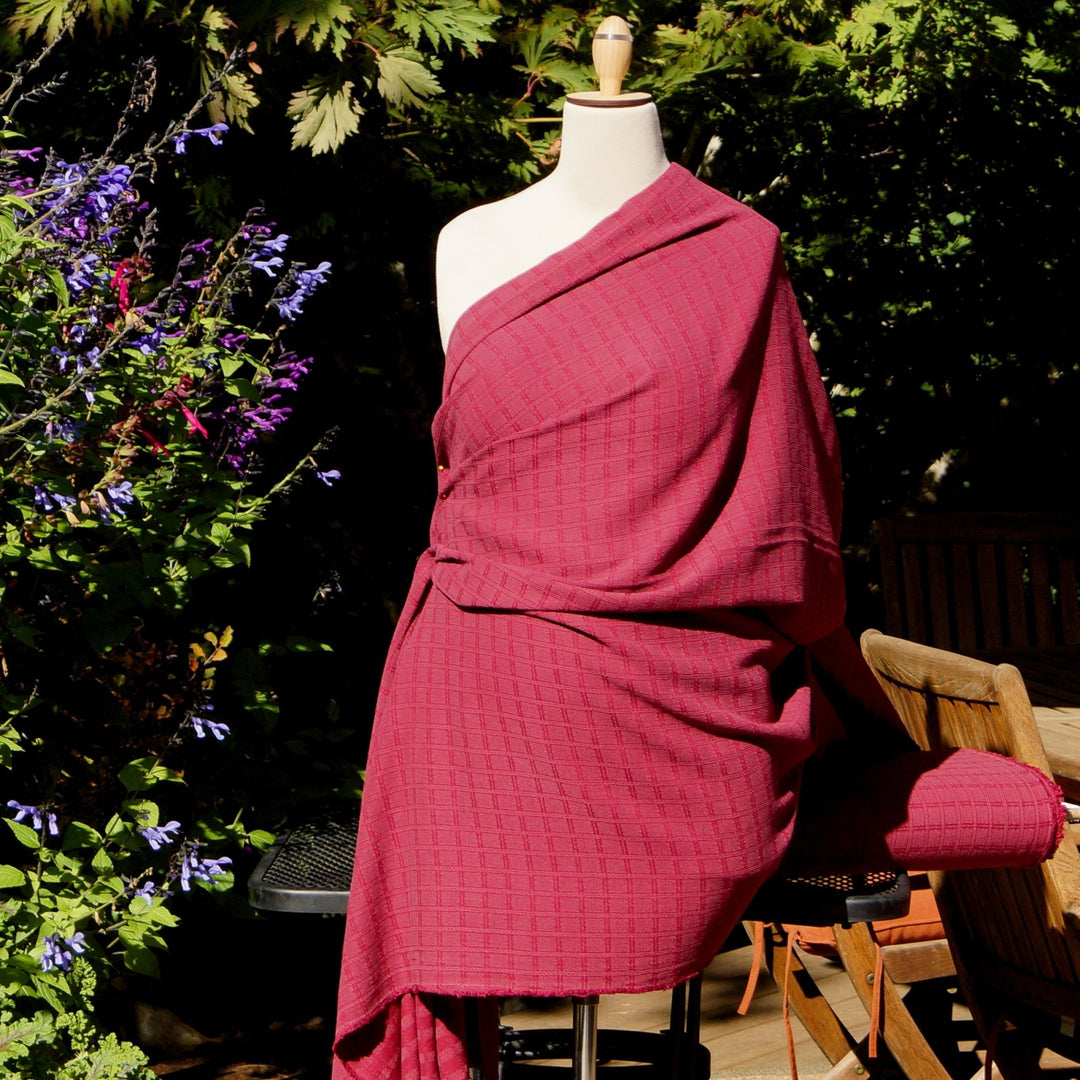 Textured Bemberg Rayon Burgundy 54-inch wide fabric, 100% rayon, luxury sewing textile
