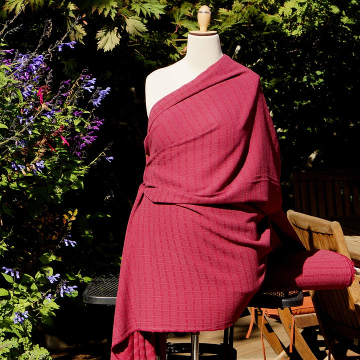 Textured Bemberg Rayon Burgundy 54-inch wide fabric, 100% rayon, luxury sewing textile