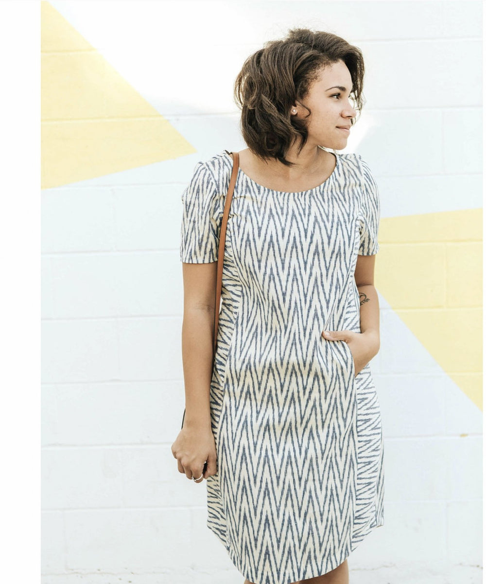 Sew to Grow Fremantle Frock with princess seams and hidden pockets in soft fabric