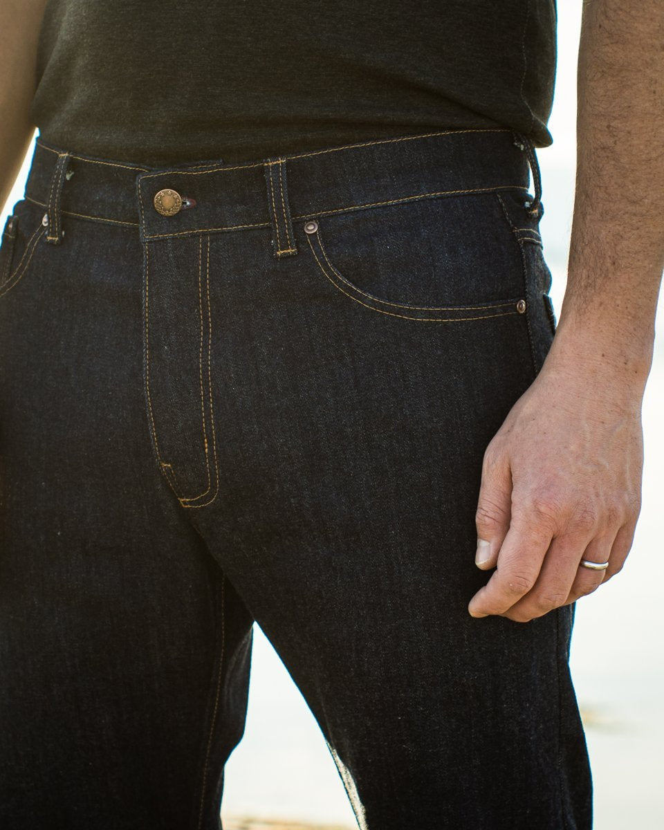 Thread Theory Quadra Jeans sewing pattern modern straight-leg denim with tapered legs and two-piece waistband
