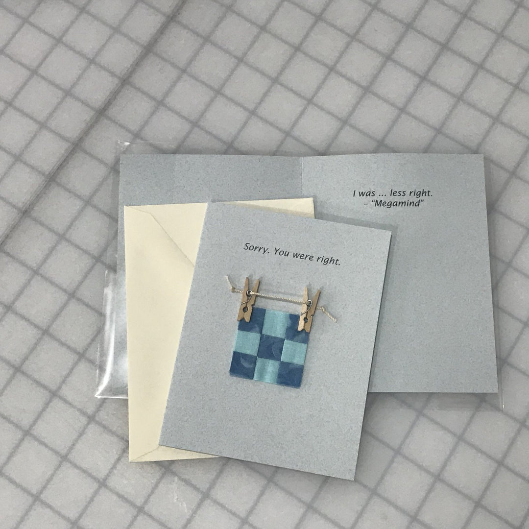 Funny apology note card - Sorry You Were Right with colorful envelope