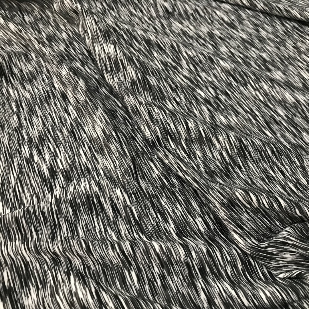 Black and Gray Melange Activewear Fabric - High Stretch Spandex for Leggings