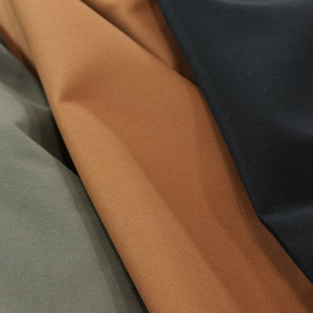 Chino Twill Brushed Aztec – 100% cotton brushed twill fabric, 8.5 oz, 60 inches wide in camel shade for sewing pants, jumpsuits, and overalls