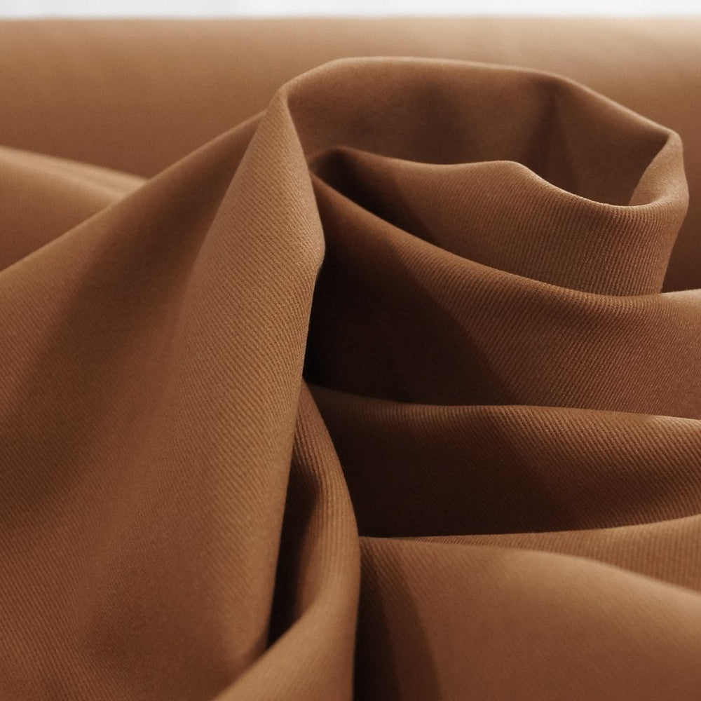 Chino Twill Brushed Aztec – 100% cotton brushed twill fabric, 8.5 oz, 60 inches wide in camel shade for sewing pants, jumpsuits, and overalls