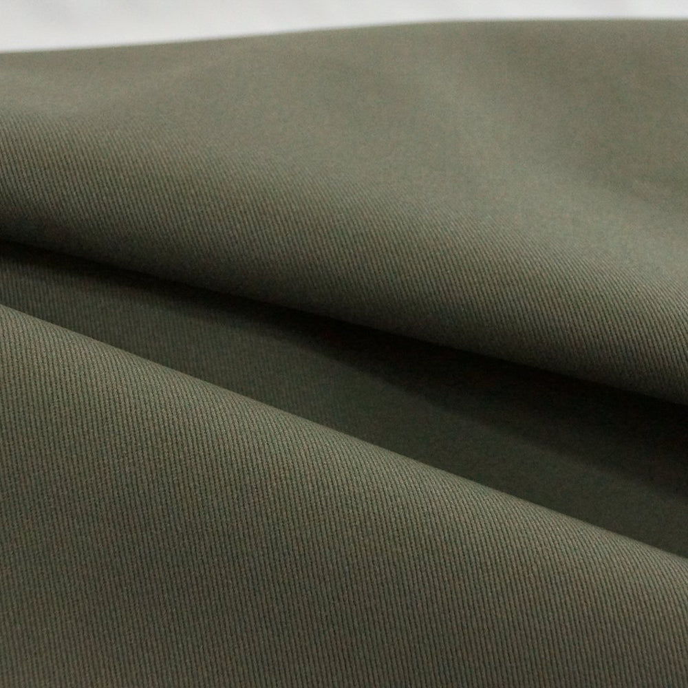 Chino Twill Brushed Moss – 100% cotton brushed twill fabric, 8.5 oz, 60 inches wide in moss green for sewing pants, jumpsuits, and overalls