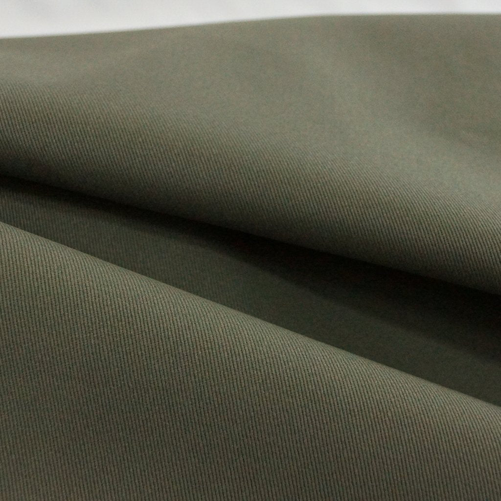 Chino Twill Brushed Moss – 100% cotton brushed twill fabric, 8.5 oz, 60 inches wide in moss green for sewing pants, jumpsuits, and overalls