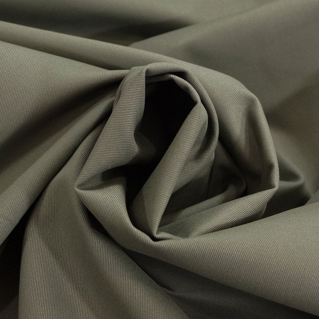 Chino Twill Brushed Moss – 100% cotton brushed twill fabric, 8.5 oz, 60 inches wide in moss green for sewing pants, jumpsuits, and overalls
