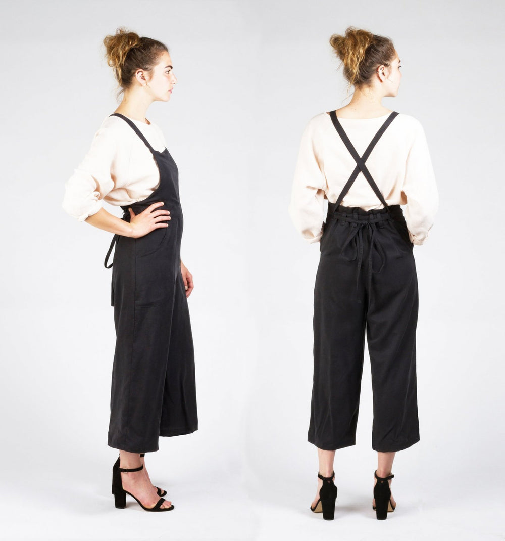 Sew House Seven Burnside Bibs sewing pattern – versatile overalls with adjustable straps, pockets, and wide-leg options