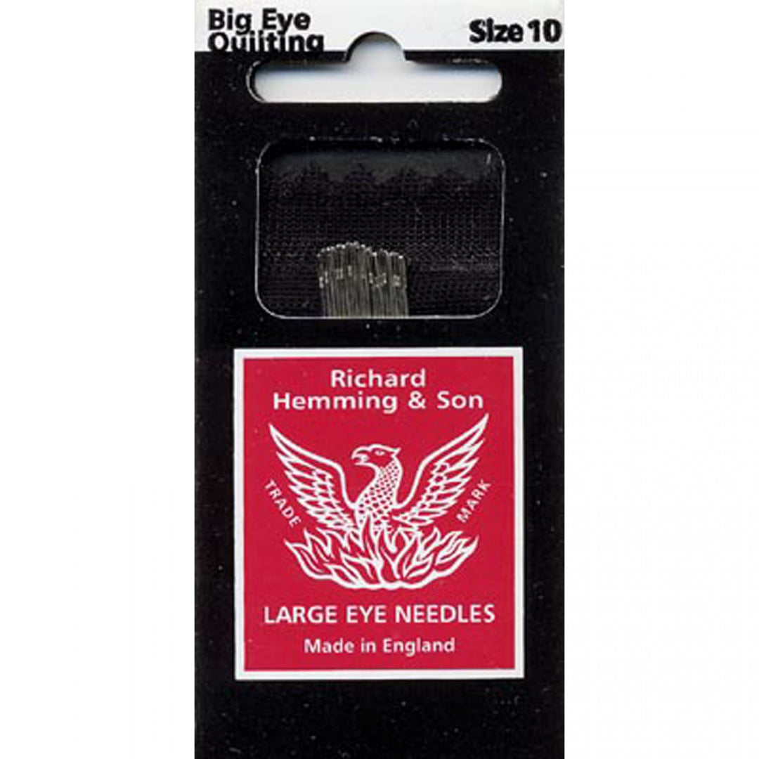 Richard Hemming & Son Big Eye Quilting Needles size 10 pack