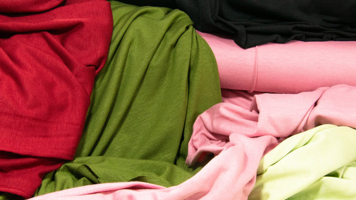 Ruby Red Wool Rayon Jersey Knit Fabric - 55% Rayon 45% Wool - 4-Way Stretch Opaque Material for Dresses & Tees