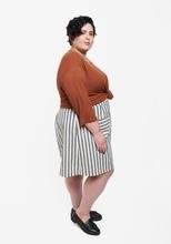 Grainline Studio Reed Skirt sewing pattern sizes 0–18 with inset and patch pockets, button front or invisible zipper closure, medium-weight fabrics