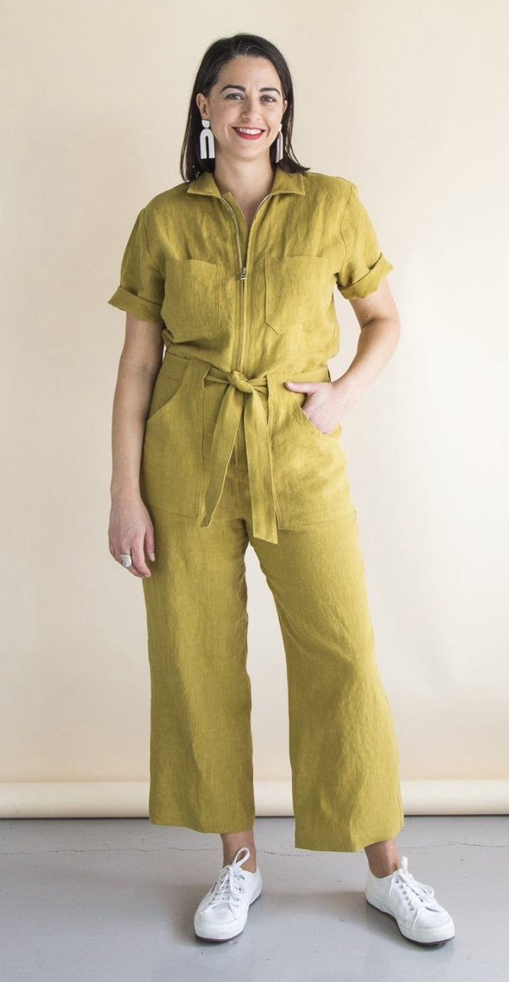 Closet Core Blanca Flight Suit sewing pattern – customizable boiler suit with sleeve, leg, and pocket variations