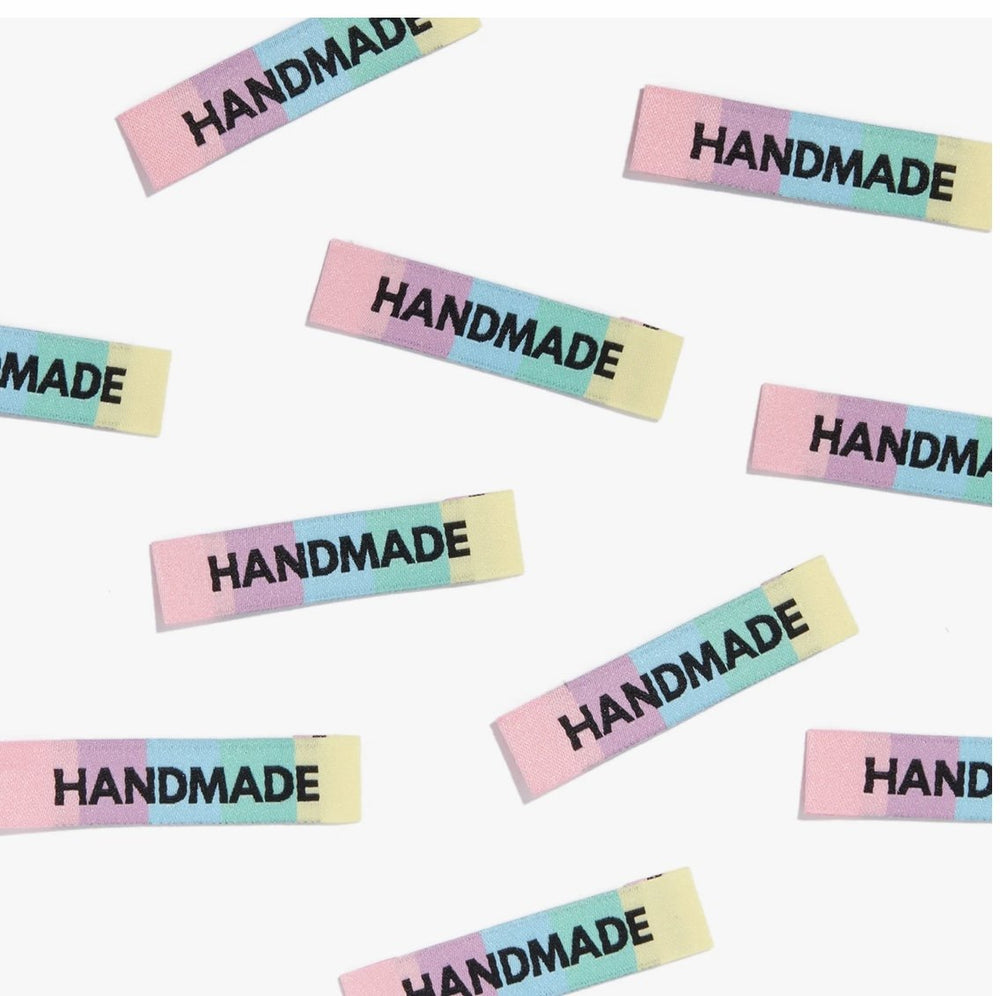 Kylie and the Machine 'Handmade' Woven Sewing Labels - Premium Quality Clothing Tags for Handmade Garments