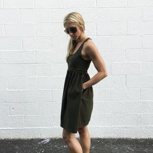 Cali Faye Collection Esteem Dress Pattern – scoop neck, criss-cross back, and gathered skirt sewing pattern