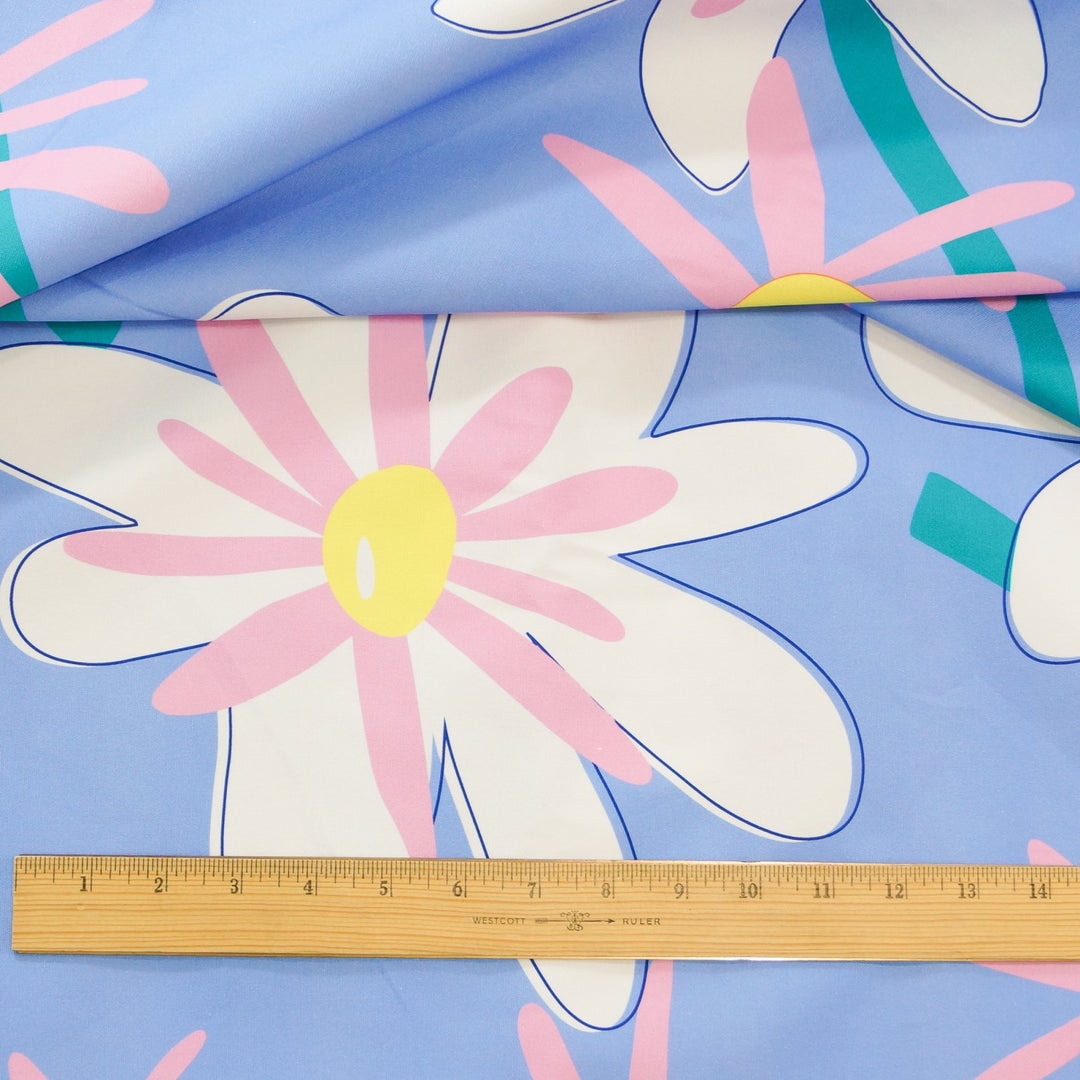 "U.S. EXCLUSIVE Daisy Daydream cotton canvas fabric, 54-inch width, 7.37 oz, vibrant floral prints for bags, jackets, and home décor projects