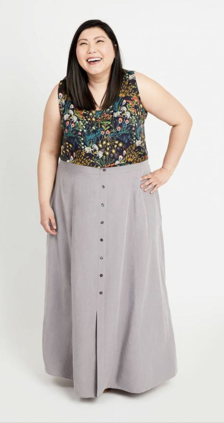 Cashmerette Holyoke Maxi Dress & Skirt Pattern – elastic waist maxi dress and full-length skirt sewing pattern