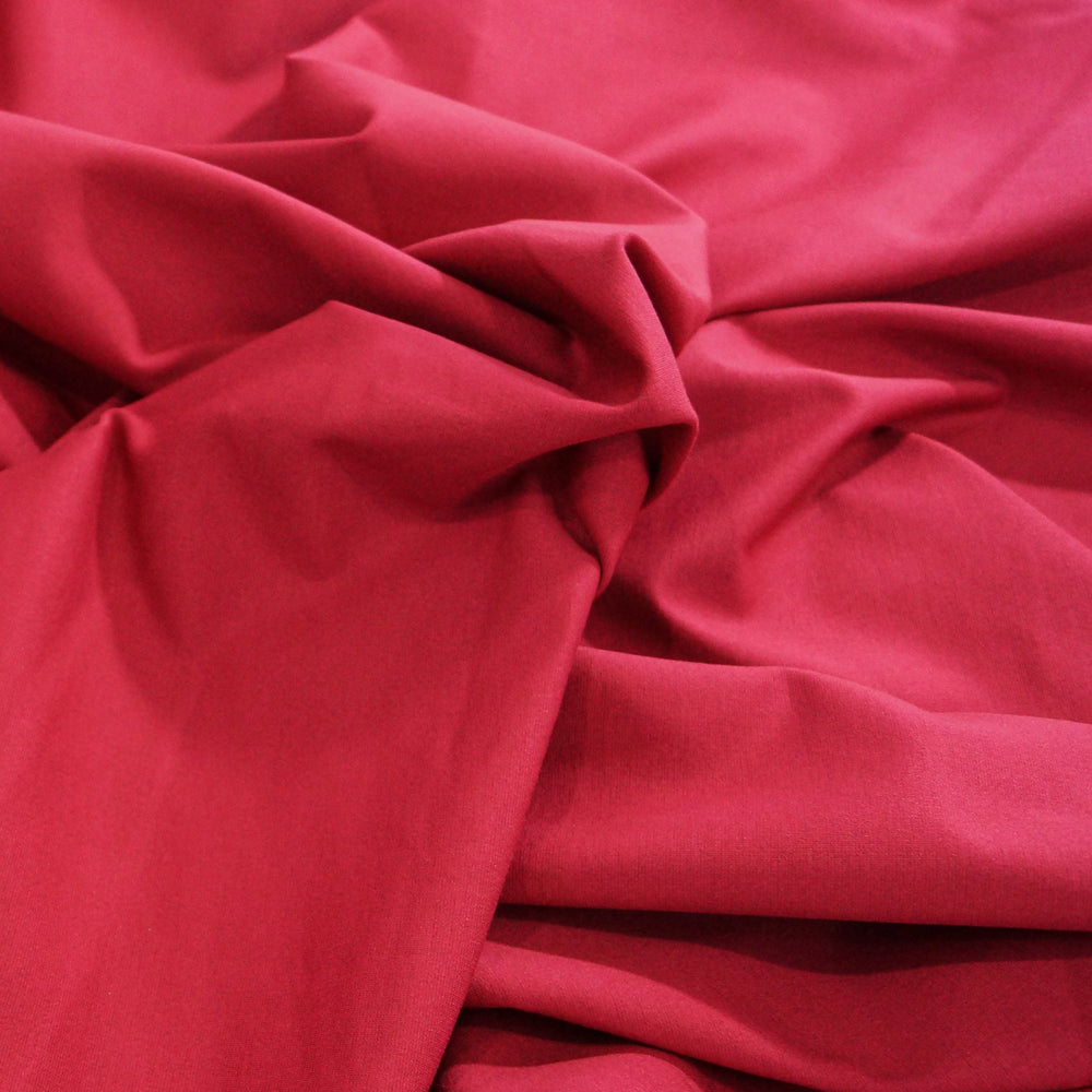 Vampire Red Ponte Knit Fabric - Rayon Nylon Spandex Blend - Stretchy Deadstock Material for Blazers & Bodycon Dresses
