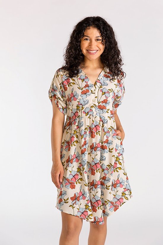 Chalk & Notch Fringe Dress & Blouse sewing pattern with button-up and pull-over options and interchangeable sleeves
