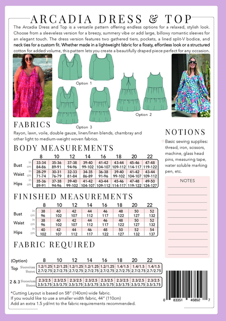 Pattern - Sew to Grow - Arcadia Dress & Top