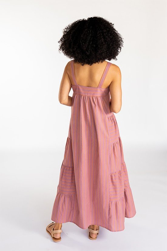 Chalk & Notch Marcel Dress & Tank Top sewing pattern with fitted high bust and flowing silhouette