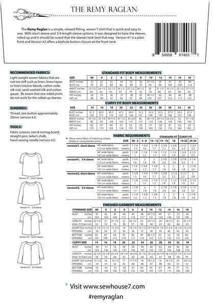 Pattern - Sew House Seven - The Remy Raglan