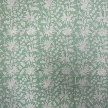 Indian Block Print Cotton - Botanical Mint
