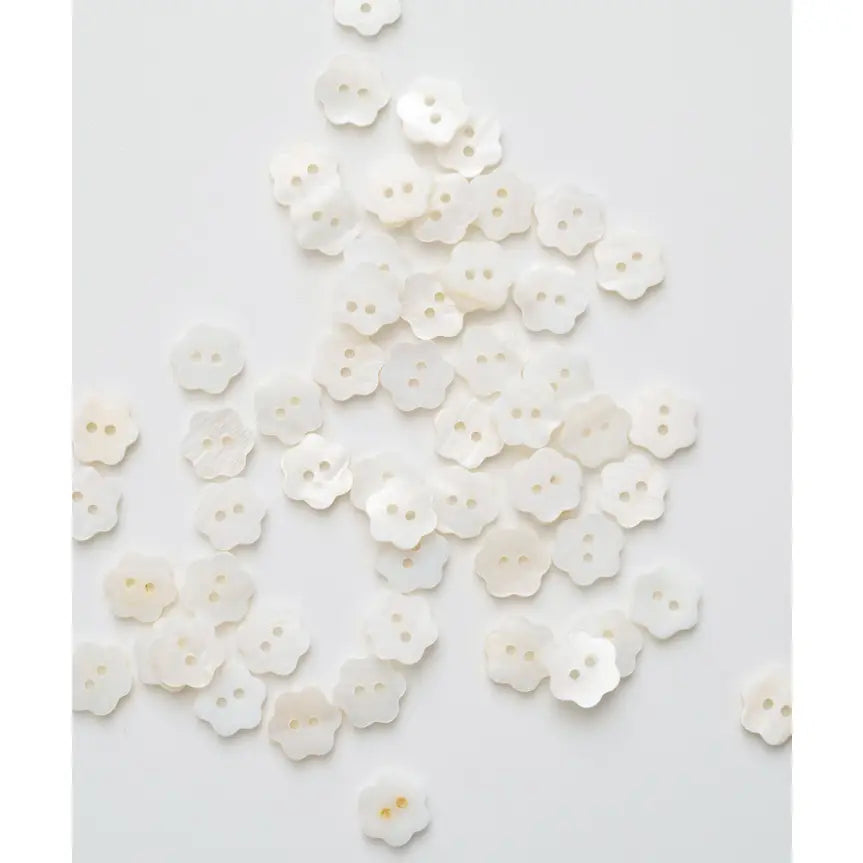 Flower Shaped Shell Buttons 3/8" (15L)