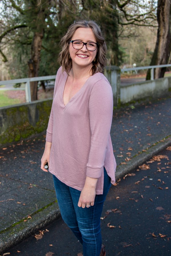 Straight Stitch Designs Eastlake sewing pattern – customizable top or dress with sleeve, cuff, and back detail variations.