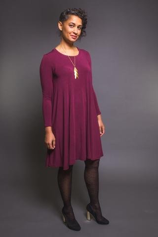 Closet Core Ebony Tee & Knit Dress sewing pattern – versatile drapey top and dress design with multiple neckline and sleeve options