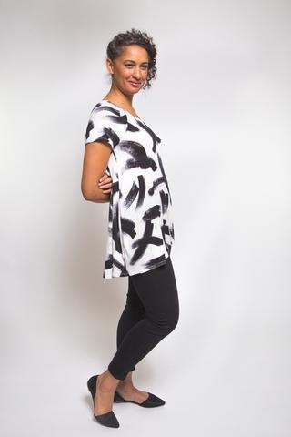 Closet Core Ebony Tee & Knit Dress sewing pattern – versatile drapey top and dress design with multiple neckline and sleeve options