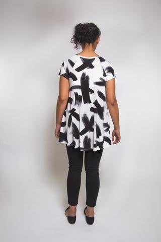 Closet Core Ebony Tee & Knit Dress sewing pattern – versatile drapey top and dress design with multiple neckline and sleeve options