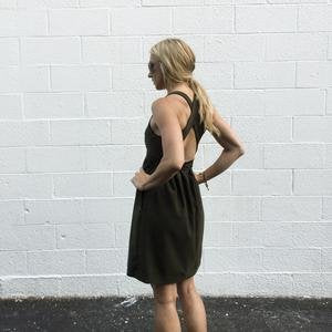 Cali Faye Collection Esteem Dress Pattern – scoop neck, criss-cross back, and gathered skirt sewing pattern