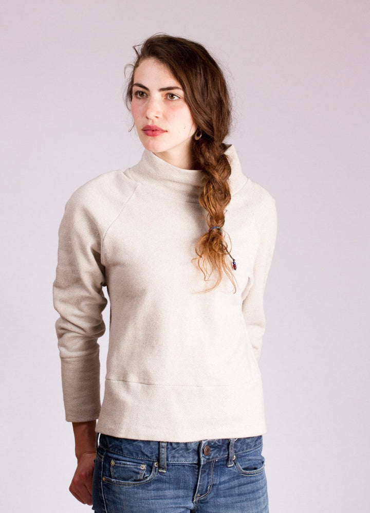 Sew House Seven Toaster Sweaters sewing pattern – two sweater styles with mock neck and funnel neck options