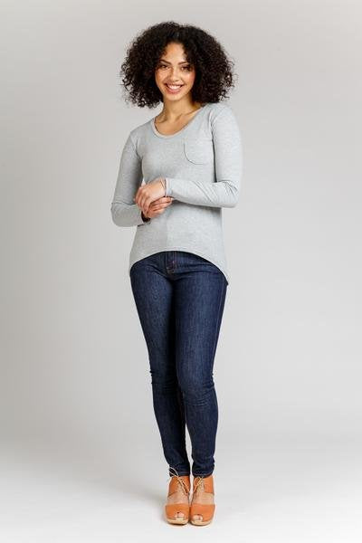 Megan Nielsen Briar sewing pattern featuring crop and standard-length tops, multiple sleeve options, patch pockets, and curved hem