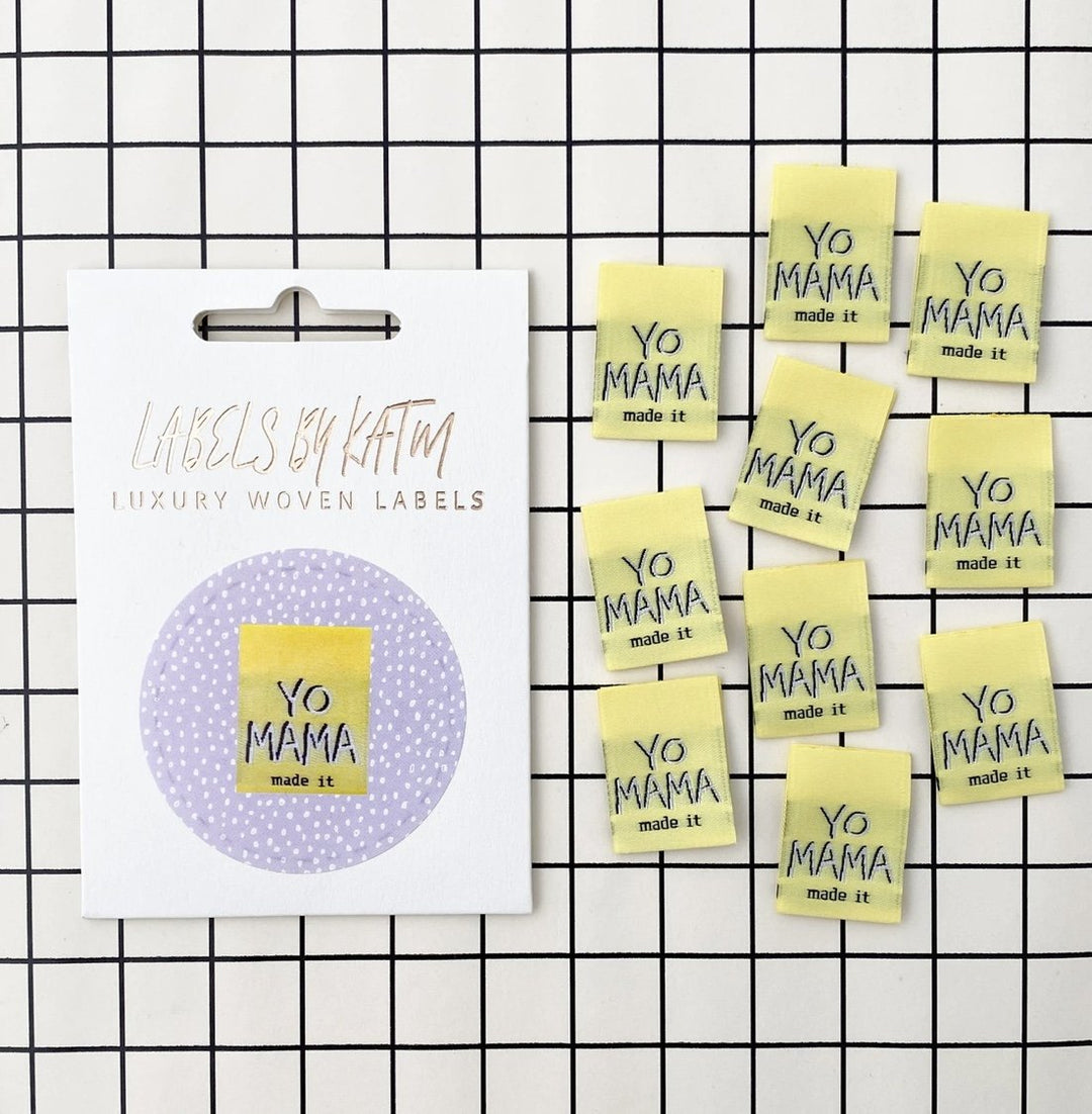 Kylie and the Machine ‘Yo Mama Made It’ Woven Sewing Labels - Bold Kids Clothing Tags for Handmade Garments