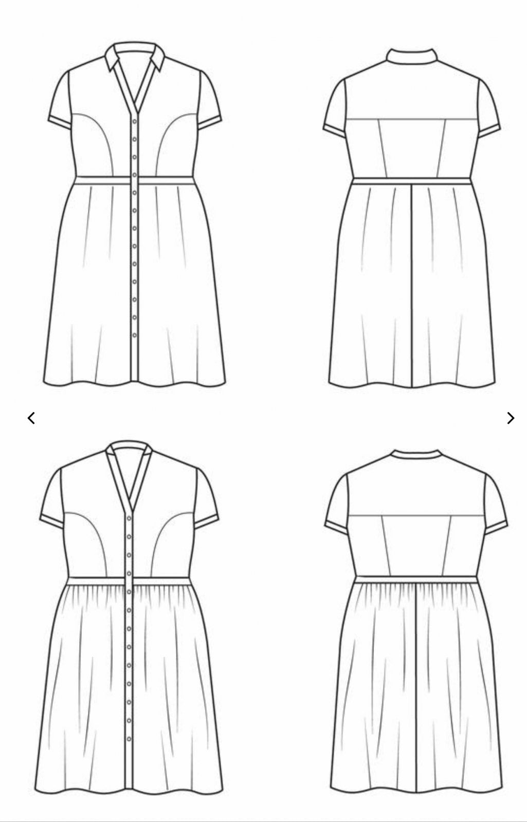 Cashmerette Lenox Shirtdress Pattern – curve-friendly pleated or gathered skirt sewing pattern