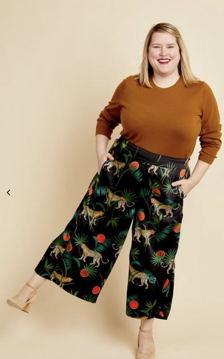 Cashmerette Calder Pants & Shorts sewing pattern with wide-leg design, three length options, and inclusive sizing