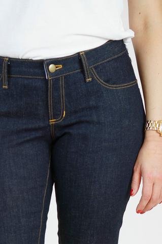 Closet Core Ginger Skinny Jeans sewing pattern – flattering stretch denim jeans with high-rise skinny or low-rise stovepipe options