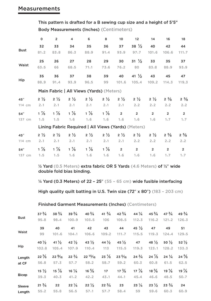 Pattern - Grainline Studio -Tamarack Jacket - 2 Size Ranges