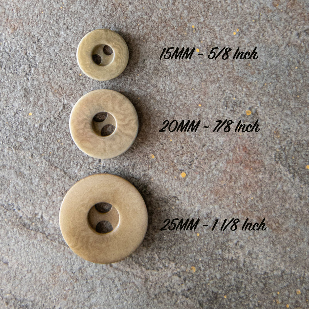 Gray Corozo Round Buttons - Sustainable Vegetable Ivory Buttons in 3 Sizes (15mm, 20mm, 25mm) for Coats and Shirts