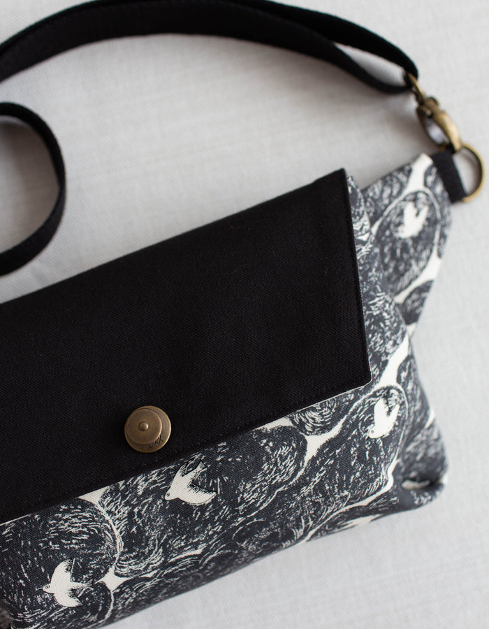 Noodlehead Haralson Bag pattern with secure zippered pockets and multiple closure options